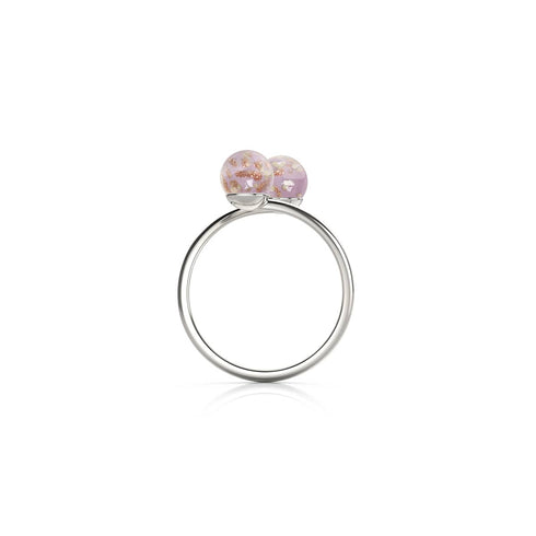 Periwinkle | .925 Sterling Silver | Firefly Glass | Infinity Helix Ring